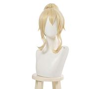 WHBHD Genshin Impact Jean Cosplay Perruques avec Perruque bouclée Blonde de Cheval avec Franges de Cheveux synthétiques résistants à la Chaleur COS