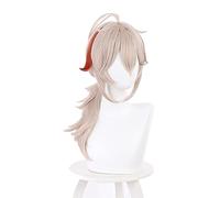 WHBHD Genshin Impact Kazuha Cosplay 36cm Perruque Courte Cosplay Anime Cosplay Perruques résistantes à la Chaleur Perruques synthétiques Halloween + Perruque Chapeau