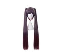 WHBHD Genshin Impact Mona Cosplay Pierre Violette foncée Pigtails Cosplay Anime Cosplay Perruques résistantes à la Chaleur Perruques synthétiques Halloween