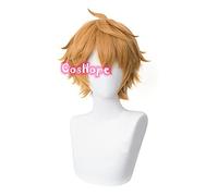 WHBHD Genshin Impact Tartaglia Cosplay 30cm Short Noël Brun Perruque Cosplay Anime Perruques résistantes à la Chaleur Perruques synthétiques Halloween