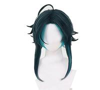 WHBHD Genshin Impact Xiao Guardian Yasha Cosplay Hommes Vert Perruque Mixte Cosplay Anime Résistant à la Chaleur Perruques synthétiques Halloween