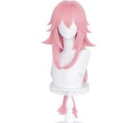 WHBHD Genshin Impact Yae Cosplay Femmes 85cm Longue Perruque Perruque Cosplay Anime Cosplay Perruques Résistant à la Chaleur Résistant à la Chaleur Perruques Synthétiques Hair Halloween