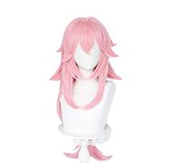 WHBHD Genshin Impact Yae Cosplay Perruque Longue Perruque Rose Cosplay Anime Cosplay Perruques Résistant à la Chaleur Perruques synthétiques Hair Halloween