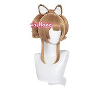 WHBHD Genshin Impact Yaoyao Cosplay 40cm Perruque Brown WIG Cosplay Anime Cosplay Perruques résistantes à la Chaleur Perruques synthétiques Halloween