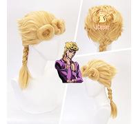 WHBHD Giorno Giovanna WIG JoJo Bizarre Aventure COSPLOYREN TRÈS Boucles DE TRÈS du PERMIÈRE Halloween FÊTE DE Joue POUSSIER POUSSENTE