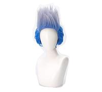 WHBHD Hadès Descendants Cosplay Wig Hommes Short Saphir Bleu Cheveux Bleu Anime Perruques Résistant à la Chaleur Résistant à la Chaleur Perruques Synthétiques Halloween Fantaisie Cosplay