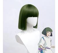 WHBHD Haku NIGIHYAMI KOHAKUNUSHI PERMOINE Anime SPIME ELEVOYER COSCLAY Vert foncé Synthétique Perruque Synthétique Wig + Perruque