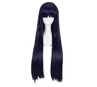 WHBHD Hyuga Hinata Cosplay Perruque Longue Long Droite Neat Bong Bang Resistant SYNTHÉTIS DE Cheveux SYNTHES + Point Cap