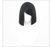 WHBHD Ieiri Shoko Cosplay Wig Anime Jujutsu Kaisen Shoko Ieiri Femmes Courtes Perruques de Cheveux synthétiques résistants à la Chaleur Noir