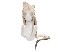 WHBHD Jeu Genshin Impact 120cm Long Beige Gradual Cosplay Halloween Ningguang Cosplay Perruque Genshin Impact Ning Guang Cosplay Cheveux