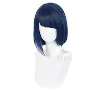 WHBHD Jeu Genshin Impact Kujou Sara Cosplay 35cm Perruque Pourpre Courte avec Bangs Femmes Anime Parti Halloween Costume Hair Perruque