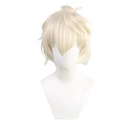 WHBHD Jeu Genshin Impact Perruques Cosplay Bennett Beige Men Hommes Cosplay Cosplay Résistant à la Chaleur Synthétique Hair Halloween