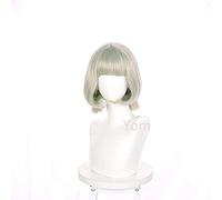 WHBHD Jeu Genshin Impact Perso Sayu Cosplay Silver Grey Grey PoneyTail Short Cheveux Perruque Halloween Cos Props Résistant à la Chaleur Synthétique