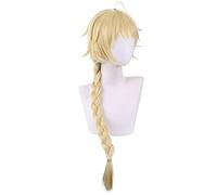 WHBHD Jeu Genshin Impact Projet Light Golden Wig Traveler Vide Boy Cosplay Wig Play Poudre 60cm