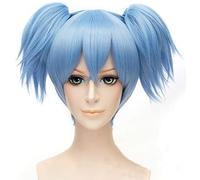 WHBHD Jeu Sally Sally Sally Court Court Bleu avec Clips Poneytail Mixte Heating Hairface Sallyface Cosplay Costume Costume Perruque de Cheveux