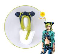 WHBHD JoJo Bizarre Adventure Jolyne Cujoh Cosplay Blue Green Braid Perruque Fibre résistant à la Chaleur Hair + Perruque Cap Soi Party Props Hommes Femmes