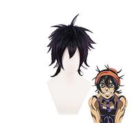 WHBHD JoJo 's Bizarre Adventure Narancia Ghirga Cosplay Perruque Pourpre foncé avec poignée de Cheveux à la Chaleur Cheveux résistant à la Chaleur + Perruque Perruche