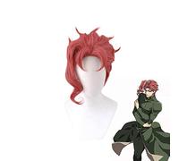 WHBHD JoJo 'S Bizarre Aventure Stardust Crusaders Kakyoin Noriaki Rouge Poney de Queue de Queue Cosplay Cosplay Costume Résistant à la Chaleur Résistant à la Chaleur Perruques de Cheveux synthétiques