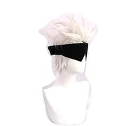 WHBHD Jujutsu Kaisen Anime Gojo Satoru Courtiers Short Headwear Patch Cosplay Perruque Perruque Perruque Perruque Synthétique Halloween Carnaval Party Accessoires