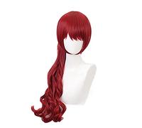 WHBHD Kasumi Yoshizawa Cosplay Persona 5 Cosplay Femmes Long Burly Rouge Rouge Cosplay Anime Cosplay Perruques synthétiques résistantes à la Chaleur