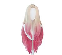 WHBHD Kda Perruques de Cosplay Baddest Ahri Lol kda Cosplay Blonde Mixte Rose Perruque résistant à la Chaleur Perruque de Jeu de Cheveux synthétique résistant à la Chaleur