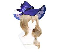 WHBHD Lisa Cosplay Perruque Genshin Impact Cosplay Draps Brown Résistant à la Chaleur Synthétique Hair Anime Cosplay Perruques + Perruque