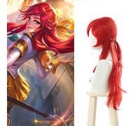 WHBHD Lux Cosplay Wigs Battle Academia Prestige Lux Cosplay Perruque de Cosplay 70cm Longue Tresse Rouge Cheveux Résistant à la Chaleur Synthétique