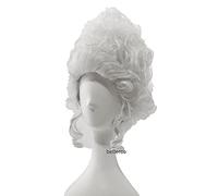 WHBHD Marie Antoinette Cosplay Perruques Princesse Moyen Curly Heat Résistant Synthétique Perruque de Cheveux Synthétique + Perruque