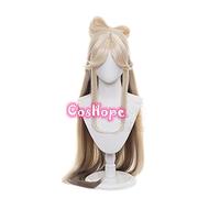 WHBHD Ningguang Cosplay Genshin Impact Cosplay Femmes 120cm Longue Perruque Cosplay Anime Cosplay Perruques Résistant à la Chaleur Résistant à la Chaleur Perruques Synthétiques Halloween