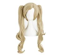 WHBHD P5 Persona 5 Anne Takamaki Cosplay Perruques Longues Linge de draps bouclés avec 2 Clips sur la Perruque de Poils synthétique résistant à la Chaleur + Perruque