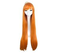 WHBHD Persona 5 Futaba Sakura Cosplay Perruque Longue Long Orange Perruque Orange Cosplay Anime Cosplay Perruque Synthétique résistant à la Chaleur Halloween