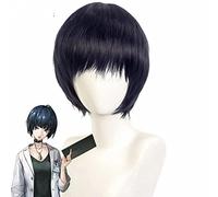 WHBHD Persona 5 Tae Takemi Cosplay Perruque Femmes Courtes Perruque Bleu foncé Cosplay Anime Cosplay Perruque résistante à la Chaleur Résistant à la Chaleur Perruques synthétiques Halloween