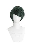 WHBHD Rohan Kishibe Cosplay JoJo Bizarre Aventure Cosplay Hommes Green Wigs Cosplay Anime Cosplay Perruques synthétiques résistantes à la Chaleur