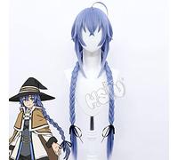 WHBHD Roxy Migurdia Cosplay Perruque Anime Mushoku Tensei Jobe Jobs Réincarnatfiber Synthétique Perruque Synthétique Lumière Indigo Double Tresse Long Cheveux