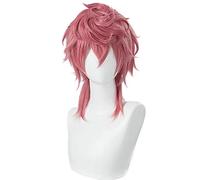 WHBHD Trish Una Cosplay JoJo Bizarre Aventure Cosplay Perruque Rose Cosplay Anime Perruques Cosplay Résistant à la Chaleur Synthétique Perruques Halloween