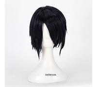 WHBHD Uchiha Sasuke Cosplay Perruque Courte Perruque de Cheveux synthétiques résistant à la Chaleur Noir + Perruque
