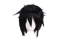 WHBHD Uchiha Sasuke Cosplay Perruques de Cosplay Courte Encre Bleu Couleur Perruque de Cheveux synthétique résistant à la Chaleur + Perruque