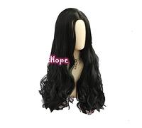 WHBHD Yukako Yamagishi Cosplay JoJo Bizarre Adventure Cosplay Long Curly Black Perruque Cosplay Anime Cosplay Perruques synthétiques résistantes à la Chaleur