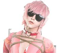 WHBHD Yuri Ayato Cosplay Yariichin Bitch Club Cosplay 35cm Perruque Courte Perruque Rose Perruque Cosplay Anime Résistant à la Chaleur Perruques synthétiques