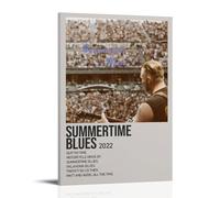 WHBRFO Summertime Blues Zach Bryan Poster décoratif sur toile pour chambre à coucher, style cadre 60 x 90 cm