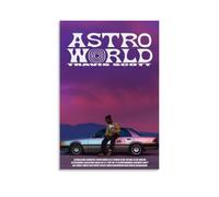 WHBRFO Travis Scott Astroworld Poster décoratif sur toile pour chambre à coucher, style sans cadre, 20 x 30 cm