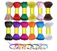 WHC 12 Pièces Cordon pour Bracelet 1.5mm Cordon Satin 12 Couleurs Cordon Bracelet Fils Bracelet, Fil de Nylon Corde Bracelet pour Les Bijoux DIY Collier Bracelet Cordon (20 Mètres de Chaque Couleur)