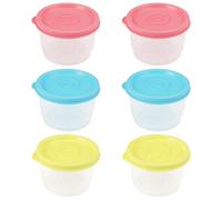 WHC 6 Pcs Petite Boite de Conservation Alimentaire Bebe, Mini Récipients Hermétiques pour Congélateur, Boîte à Sauce Réutilisable en Plastique avec Couvercle, pour Micro-ondes Lave-vaisselle (160 ml)