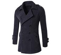 whcct Pardessus en Laine pour Hommes Automne Hiver Manteau en mélange pour Hommes Veste en Laine pour Hommes