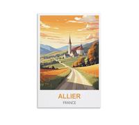 WHCHEEH Allier France Affiche de voyage vintage 20 x 30 cm Impression sur toile Décoration murale