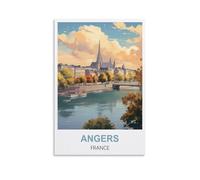 WHCHEEH Angers France Affiche de voyage vintage 50 x 75 cm Impression sur toile Décoration murale