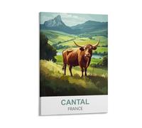 WHCHEEH Cantal France Affiche de voyage vintage 60 x 90 cm Impression sur toile Décoration murale