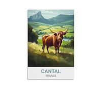 WHCHEEH Cantal France Affiche de voyage vintage 60 x 90 cm Impression sur toile Décoration murale