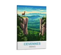 WHCHEEH Cévennes France Affiche de voyage vintage 20 x 30 cm Impression sur toile Décoration murale