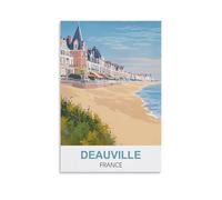 WHCHEEH Deauville France Affiche de voyage vintage 20 x 30 cm Impression sur toile Décoration murale